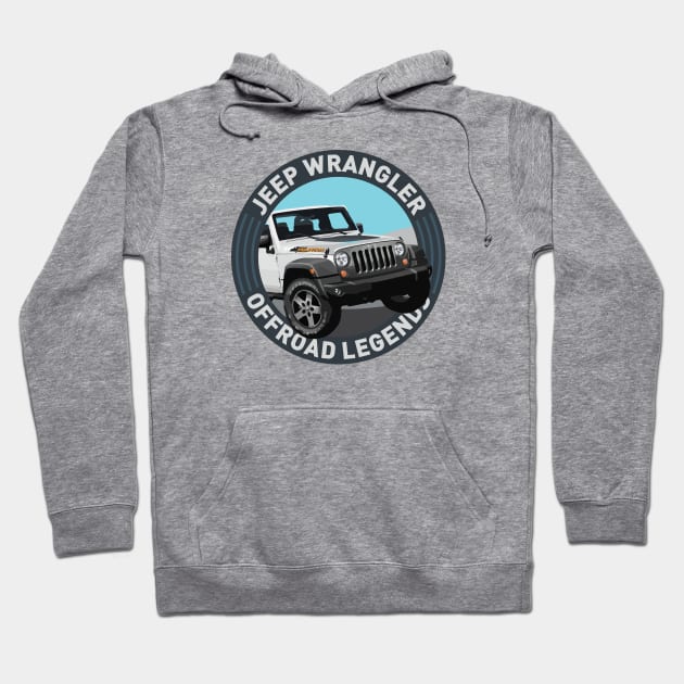 4x4 Offroad Legends: Jeep Wrangler Mountain Hoodie by OFFROAD-DESIGNS